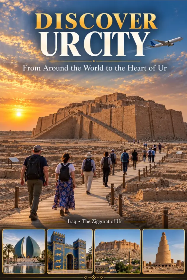 Pilgrims walking through ancient ruins
